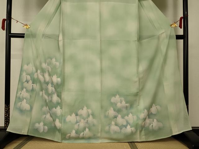 平和屋着物＊夏物 訪問着 絽 草花文 暈し染め 正絹 逸品 AABB2627jd
