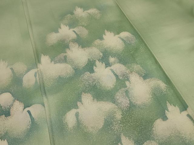 平和屋着物＊夏物 訪問着 絽 草花文 暈し染め 正絹 逸品 AABB2627jd
