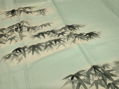 平和屋着物＊夏物　訪問着　絽　手描き　笹文　暈し染め　ロング丈　正絹　逸品　AABB2635jd