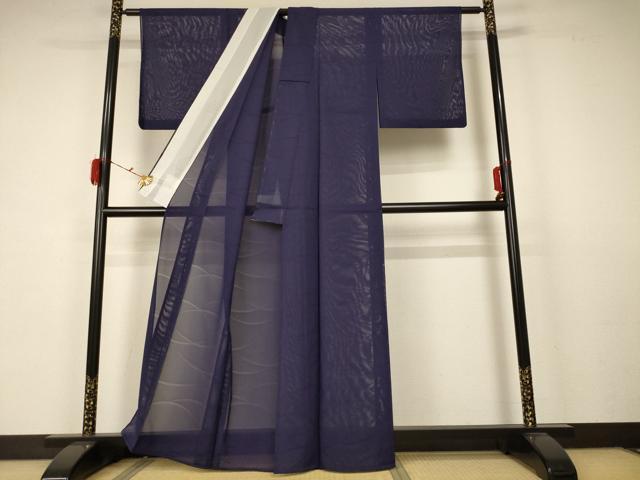 平和屋着物＊夏物 色無地 絽 芝紋紗 黒紅色 洗える着物 AABB2636jd