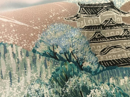 平和屋着物■豪華黒留袖　手描き　風景樹林文　暈し染め　正絹　逸品　AABB2688oa