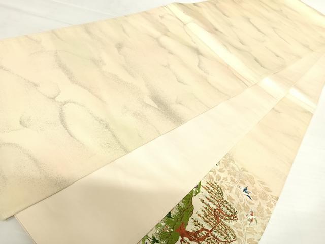 平和屋着物◎太鼓柄袋帯　唐織　花鳥文　金糸　正絹　逸品　AABB2740yx