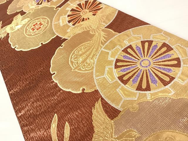 平和屋着物◎六通柄袋帯　鳳凰花文　金銀糸　正絹　逸品　AABB2879yx