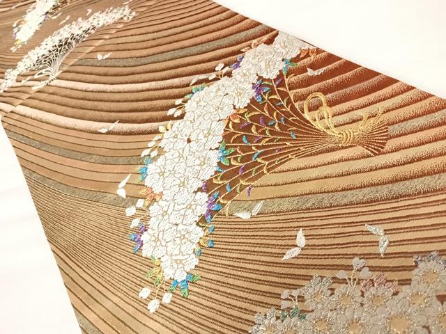 平和屋着物◎六通柄袋帯　唐織　花束　金銀糸　正絹　逸品　AABB2891yx