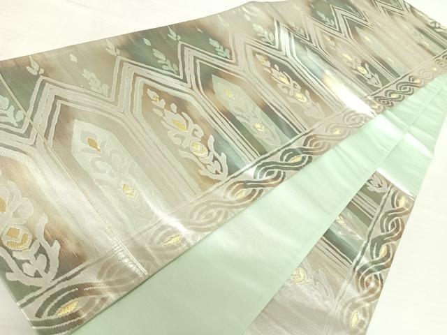 平和屋着物◎六通柄袋帯 横段花文 金銀糸 正絹 逸品 AABB2902yx