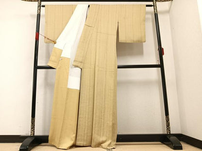 平和屋着物●お召 間道 正絹 逸品 AABB2921ph