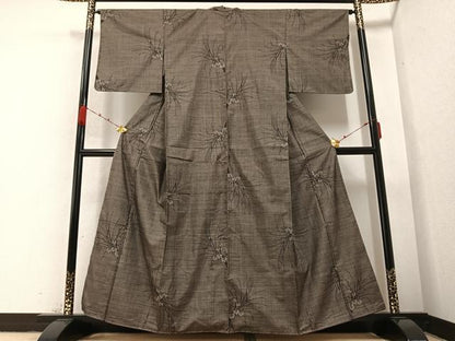 平和屋着物●本場大島紬　カタス9マルキ　草花文　正絹　逸品　AABB2937ph