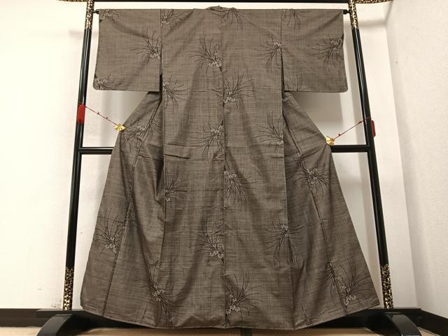 平和屋着物●本場大島紬　カタス9マルキ　草花文　正絹　逸品　AABB2937ph