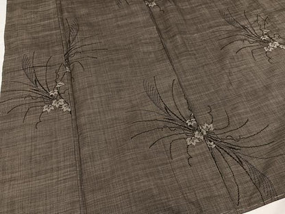 平和屋着物●本場大島紬　カタス9マルキ　草花文　正絹　逸品　AABB2937ph