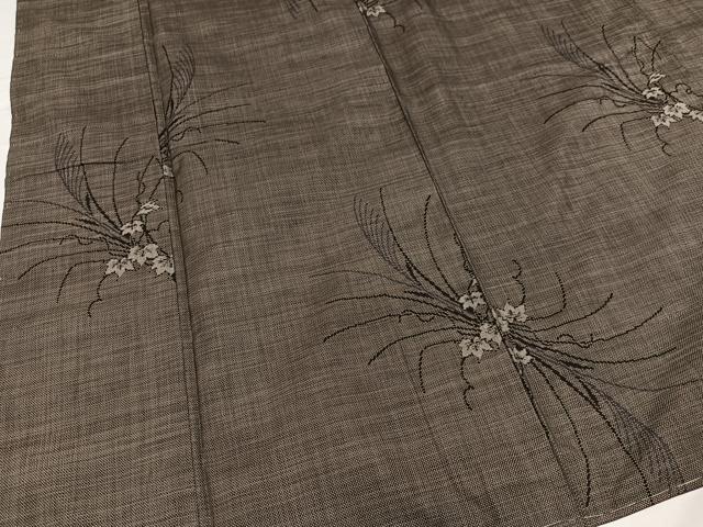 平和屋着物●本場大島紬　カタス9マルキ　草花文　正絹　逸品　AABB2937ph