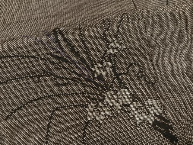 平和屋着物●本場大島紬　カタス9マルキ　草花文　正絹　逸品　AABB2937ph
