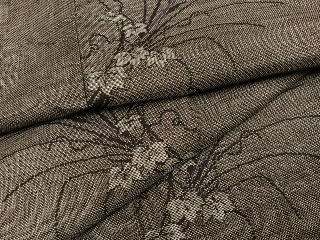 平和屋着物●本場大島紬　カタス9マルキ　草花文　正絹　逸品　AABB2937ph