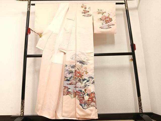 平和屋着物●訪問着　作家物　草花文　暈し染め　正絹　逸品　AABB2941ph