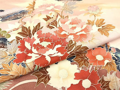 平和屋着物●訪問着　作家物　草花文　暈し染め　正絹　逸品　AABB2941ph