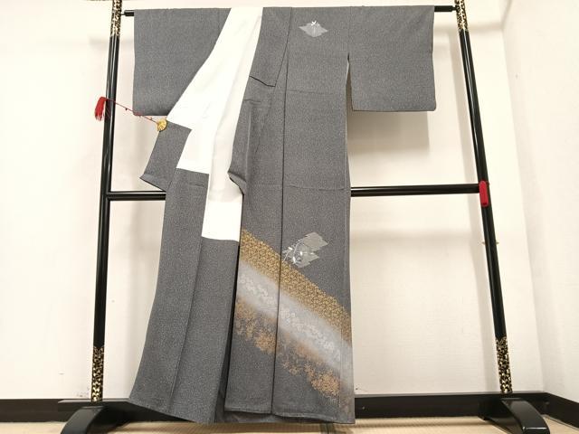 平和屋着物●訪問着　刺繍　草花亀甲文　暈し染め　金銀彩　正絹　逸品　AABB2948ph