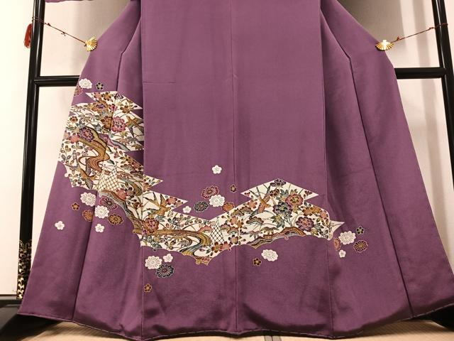 平和屋着物●初代 染人・山岡古都　首里琉染　訪問着　花鳥文　正絹　逸品　未使用　AABB2952ph