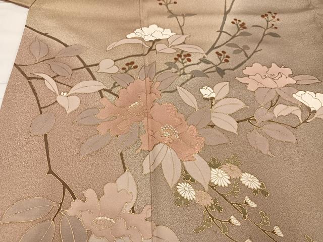 平和屋着物●訪問着　枝花文　暈し染め　金彩　正絹　逸品　AABB2966ph