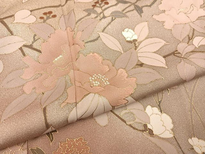 平和屋着物●訪問着　枝花文　暈し染め　金彩　正絹　逸品　AABB2966ph