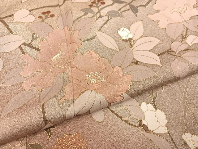 平和屋着物●訪問着　枝花文　暈し染め　金彩　正絹　逸品　AABB2966ph