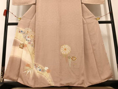 平和屋着物●訪問着　雪輪草花文　金彩　正絹　逸品　AABB2968ph
