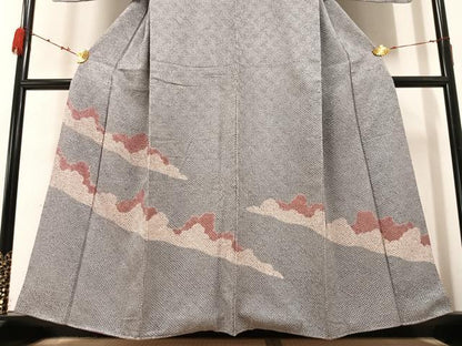 平和屋着物●訪問着　総絞り　遠山文　正絹　逸品　AABB2978ph