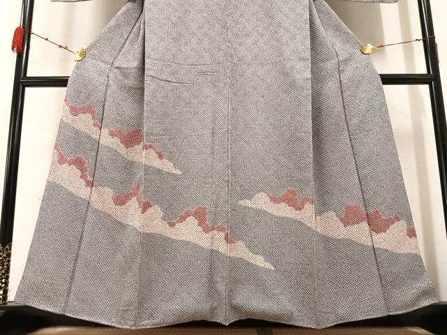 平和屋着物●訪問着　総絞り　遠山文　正絹　逸品　AABB2978ph