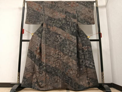 平和屋着物●訪問着 草花文 正絹 逸品 AABB2981ph