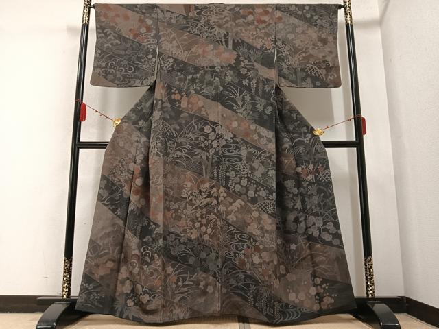 平和屋着物●訪問着 草花文 正絹 逸品 AABB2981ph