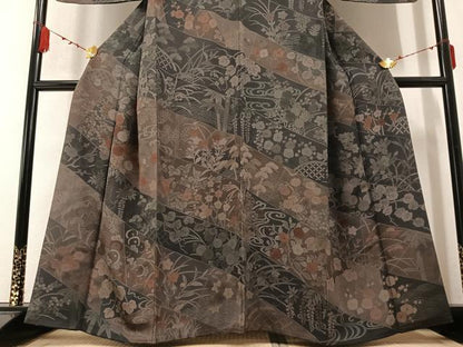 平和屋着物●訪問着 草花文 正絹 逸品 AABB2981ph