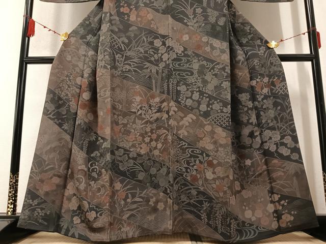 平和屋着物●訪問着 草花文 正絹 逸品 AABB2981ph
