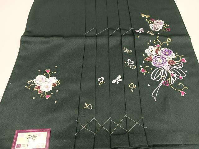 平和屋着物●行灯袴　刺繍　舞花文　金糸　洗える着物　未使用　AABB2984ph