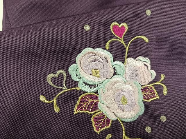 平和屋着物●行灯袴　刺繍　舞花文　金糸　洗える着物　未使用　AABB2987ph