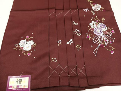 平和屋着物●行灯袴　刺繍　舞花文　金糸　洗える着物　未使用　AABB2988ph
