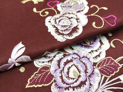 平和屋着物●行灯袴　刺繍　舞花文　金糸　洗える着物　未使用　AABB2988ph