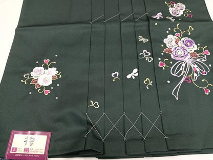 平和屋着物●行灯袴 刺繍 舞花文 金糸 洗える着物 未使用 AABB2989ph