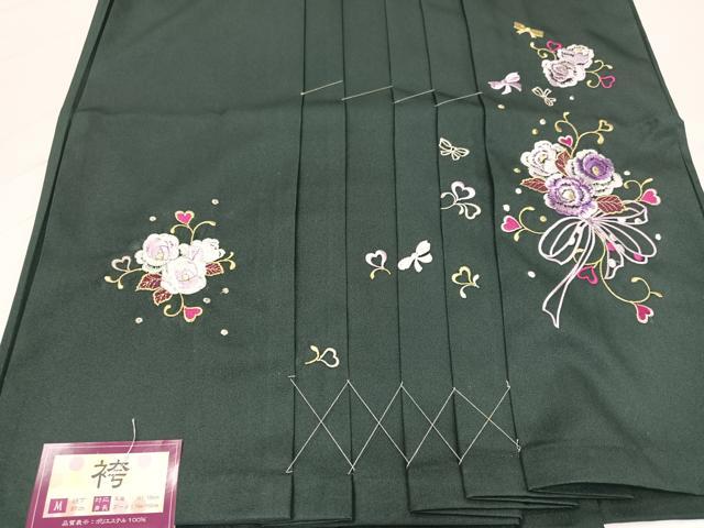 平和屋着物●行灯袴　刺繍　舞花文　金糸　洗える着物　未使用　AABB2992ph
