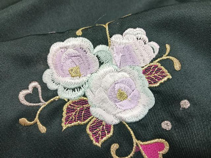 平和屋着物●行灯袴　刺繍　舞花文　金糸　洗える着物　未使用　AABB2992ph