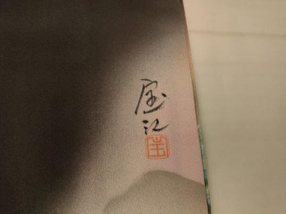 平和屋着物■豪華黒留袖　宝江　手描き　風景文　正絹　逸品　AABB3005fw