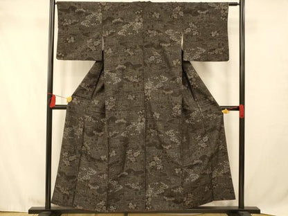 平和屋着物■上質な紬　雲取り風景文　正絹　逸品　AABB3049fw