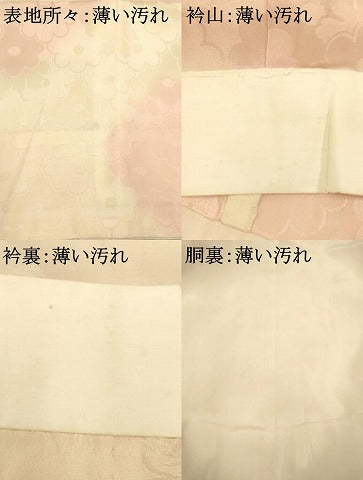 平和屋着物■長襦袢　無双仕立て　舞花文　暈し染め　正絹　逸品　AABB3147fw