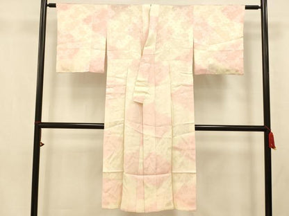 平和屋着物■長襦袢　無双仕立て　舞花文　暈し染め　正絹　逸品　AABB3147fw
