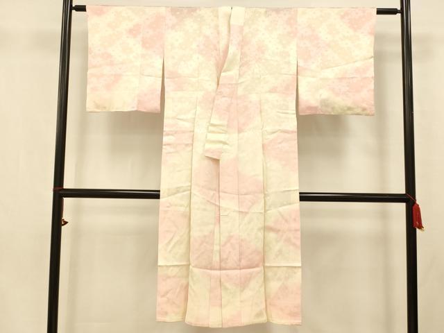 平和屋着物■長襦袢　無双仕立て　舞花文　暈し染め　正絹　逸品　AABB3147fw