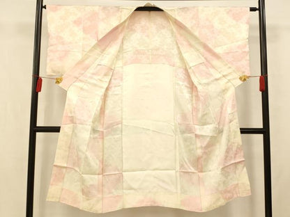平和屋着物■長襦袢　無双仕立て　舞花文　暈し染め　正絹　逸品　AABB3147fw