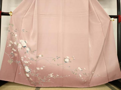 平和屋着物●訪問着　枝花文　暈し染め　正絹　逸品　AABB3161ck
