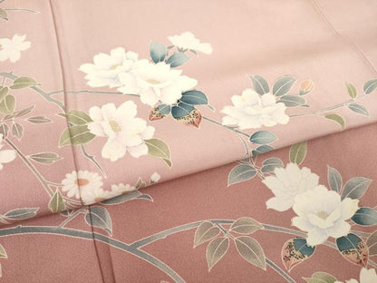 平和屋着物●訪問着　枝花文　暈し染め　正絹　逸品　AABB3161ck