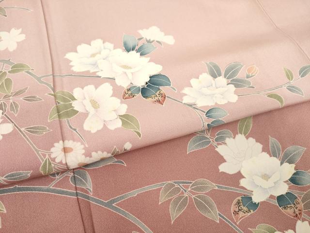 平和屋着物●訪問着　枝花文　暈し染め　正絹　逸品　AABB3161ck