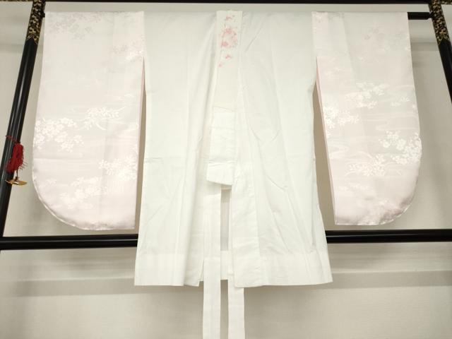 平和屋着物●小振袖 二尺袖 長襦袢セット 無双仕立て 菊 銀彩 洗える着物 AABB3166ck