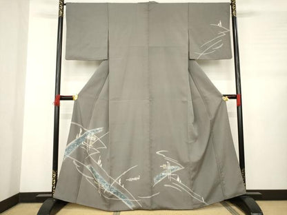 平和屋着物●訪問着　ろうけつ染め　幾何学文様　正絹　逸品　AABB3177ck