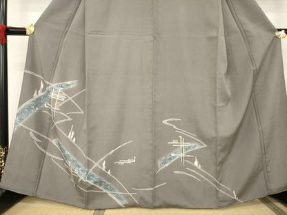 平和屋着物●訪問着　ろうけつ染め　幾何学文様　正絹　逸品　AABB3177ck
