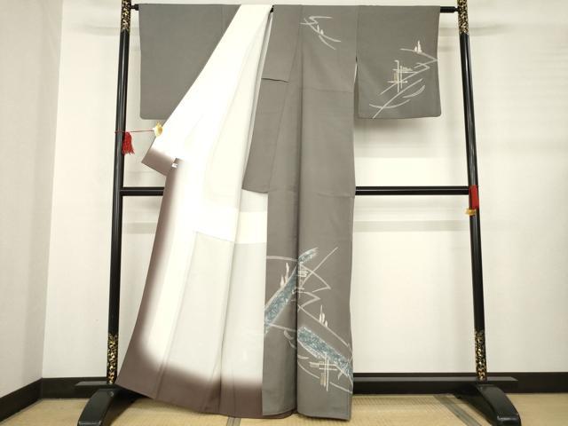 平和屋着物●訪問着　ろうけつ染め　幾何学文様　正絹　逸品　AABB3177ck